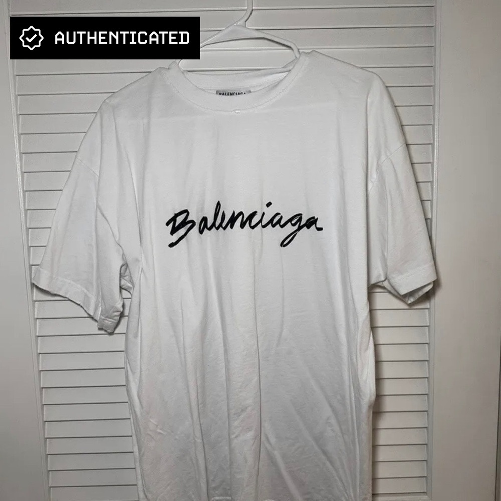 Balenciaga Scribble Logo White T-Shirt